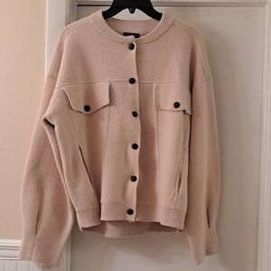 Vici  Collection Snap Front Sweater Jacket In Creamy Pink SzL